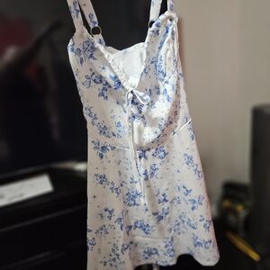 Floral Blue and White Dress